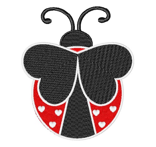 Valentines Day Ladybug Machine Embroidery Design