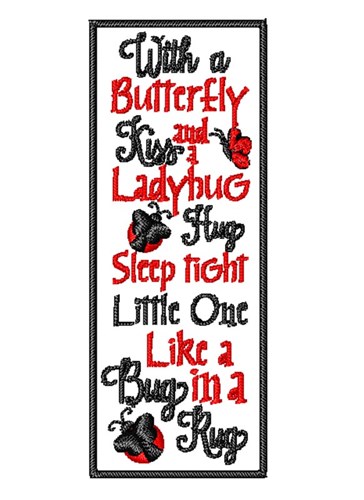Valentine's Day Ladybug Sign Machine Embroidery Design