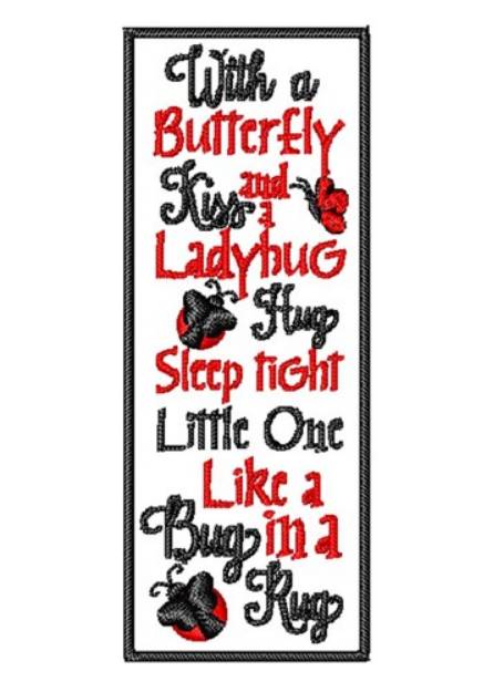 Picture of Valentine's Day Ladybug Sign Machine Embroidery Design