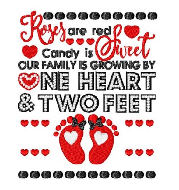 Picture of Valentine's Day Baby Announcement Machine Embroidery Design