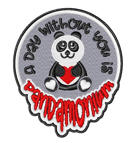 Valentine's Day Pandamonium Machine Embroidery Design