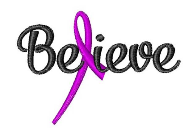 Picture of Believe Ribbon Machine Embroidery Design