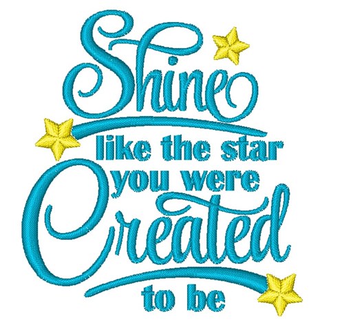 Shine Like Star Machine Embroidery Design