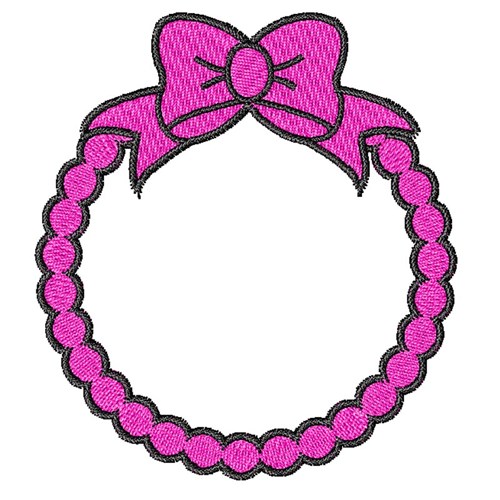 Bow On Circle Machine Embroidery Design