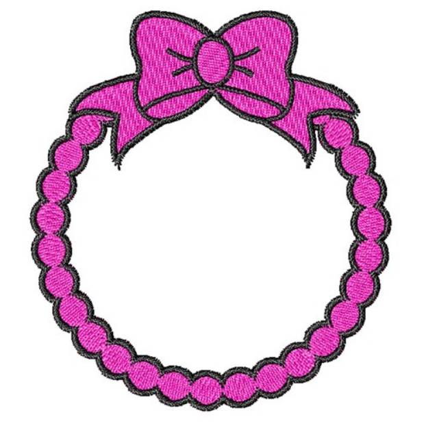 Picture of Bow On Circle Machine Embroidery Design