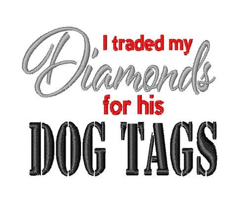 Diamonds For Dog Tags Machine Embroidery Design