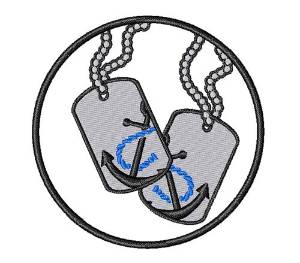 Picture of Anchor Dog Tags Machine Embroidery Design
