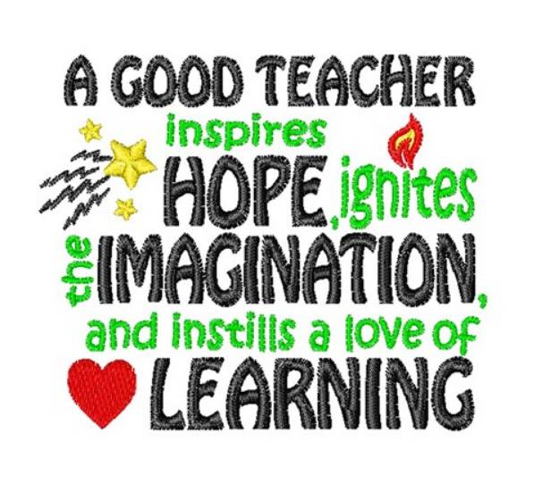 Picture of A Good Teacher Machine Embroidery Design