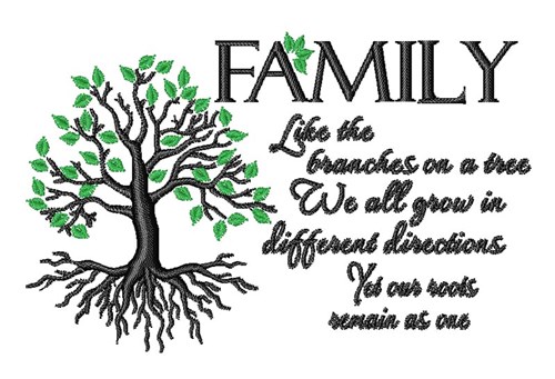 Family Tree Machine Embroidery Design