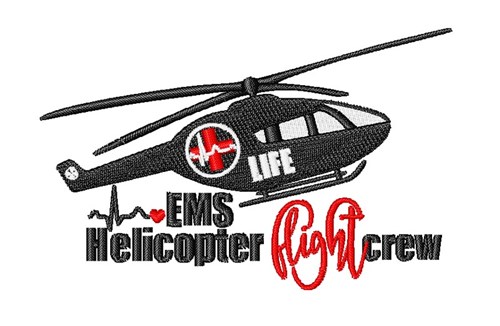 EMS Helicopter Crew Machine Embroidery Design