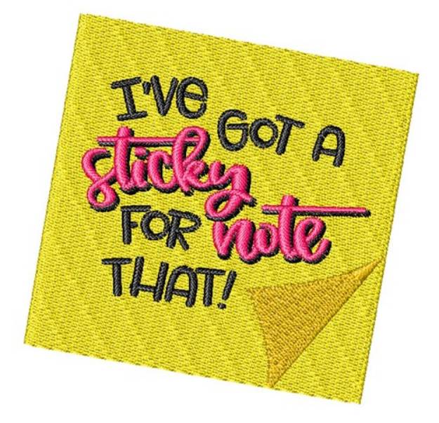 Picture of Sticky Note Machine Embroidery Design