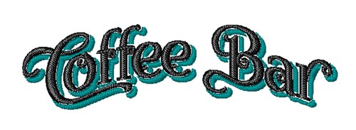 Coffee Bar Machine Embroidery Design