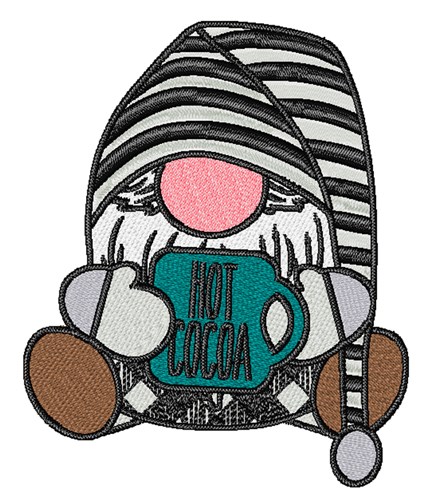 Hot Cocoa Gnome Machine Embroidery Design