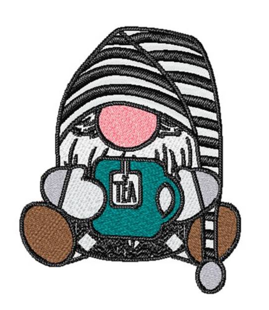 Picture of Tea Gnome Machine Embroidery Design