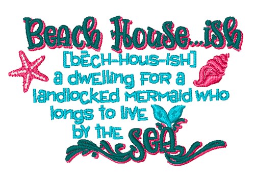 Beach House Machine Embroidery Design