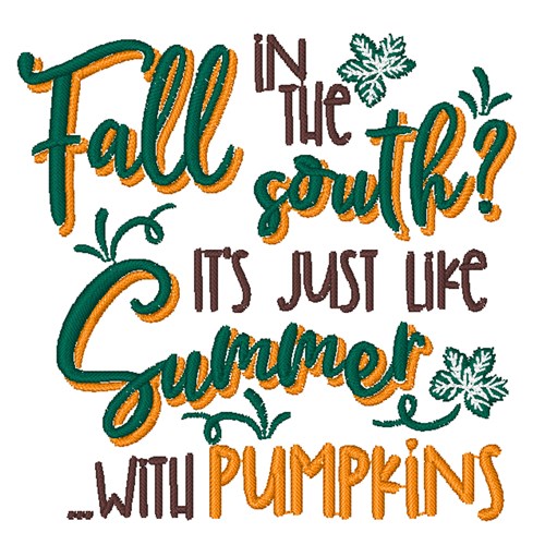 Summer With Pumpkins Machine Embroidery Design