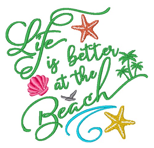 Better At Beach Machine Embroidery Design