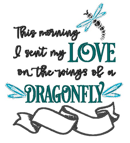 Love Dragonfly Machine Embroidery Design