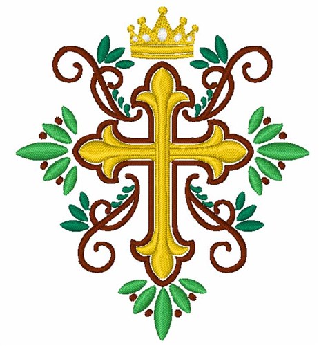 Cross And Crown Machine Embroidery Design
