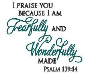 Picture of Psalm 139:14 Machine Embroidery Design
