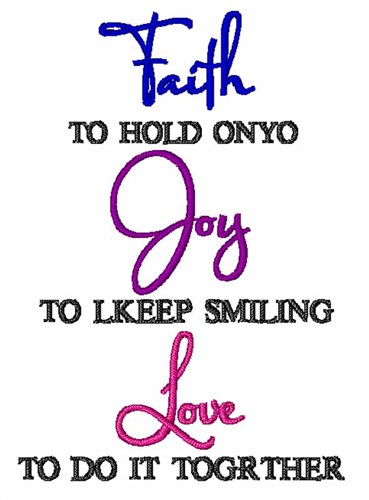 Faith Joy Love Machine Embroidery Design