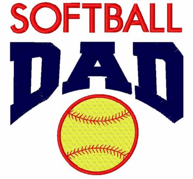 Picture of Softball Dad Machine Embroidery Design