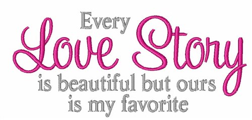 Love Story Machine Embroidery Design