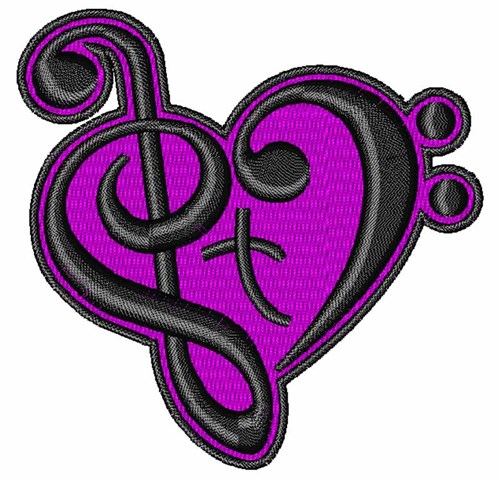 Love Music Machine Embroidery Design