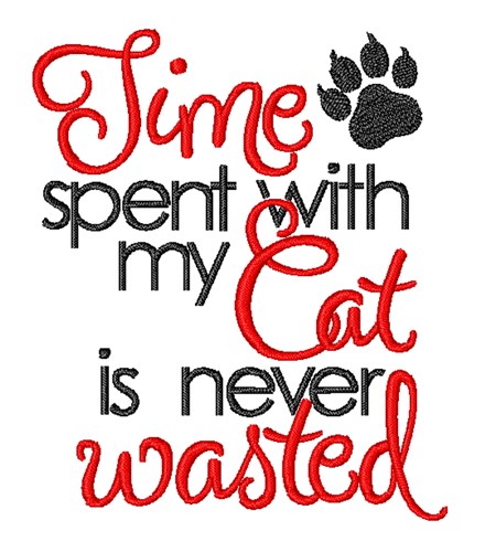 Time With Cat Machine Embroidery Design