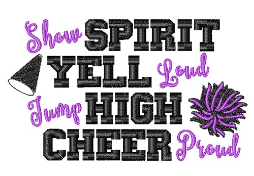 Cheer Proud Machine Embroidery Design
