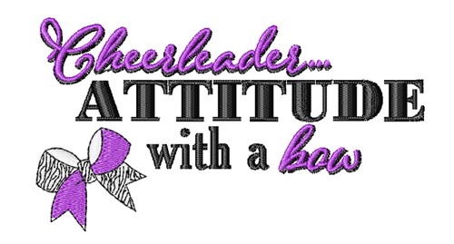 Cheerleader Attitude Machine Embroidery Design