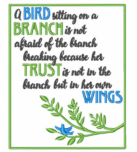 Bird On Branch Machine Embroidery Design