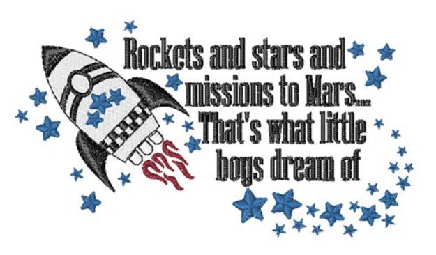 Picture of Rockets And Stars Machine Embroidery Design
