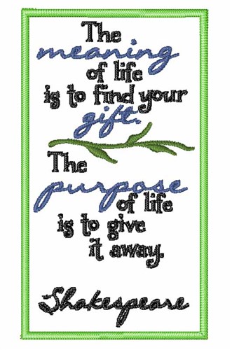 Meaning Of Life Machine Embroidery Design