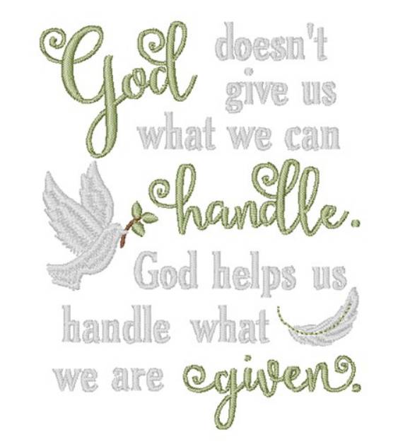 Picture of God Helps Us Machine Embroidery Design