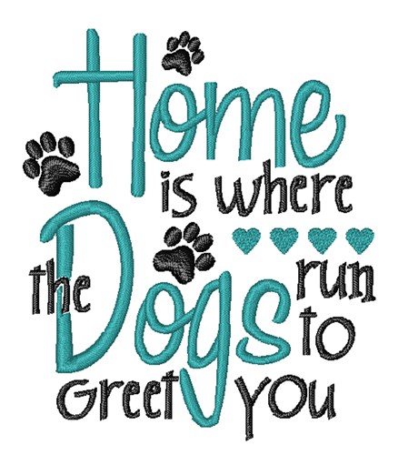 Dogs Greet You Machine Embroidery Design