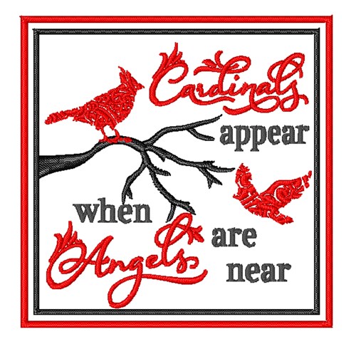 Cardinals Appear Machine Embroidery Design