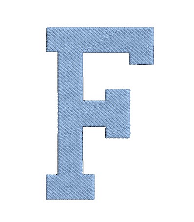 College Block Plain F Machine Embroidery Design