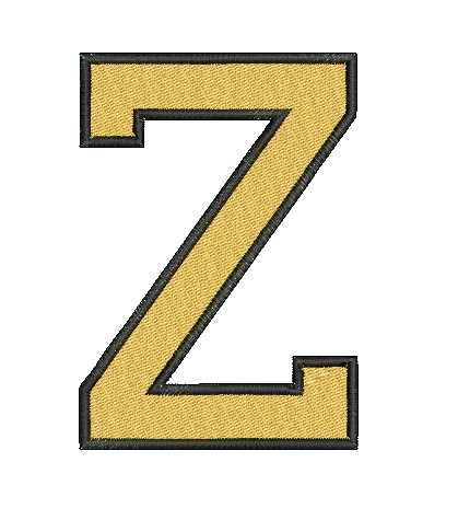 College Block Filled Z  Machine Embroidery Design