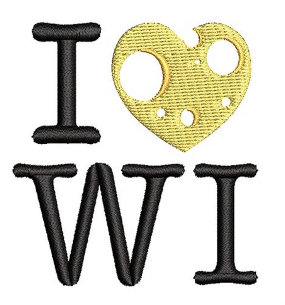 Picture of I Love Wisconsin Machine Embroidery Design