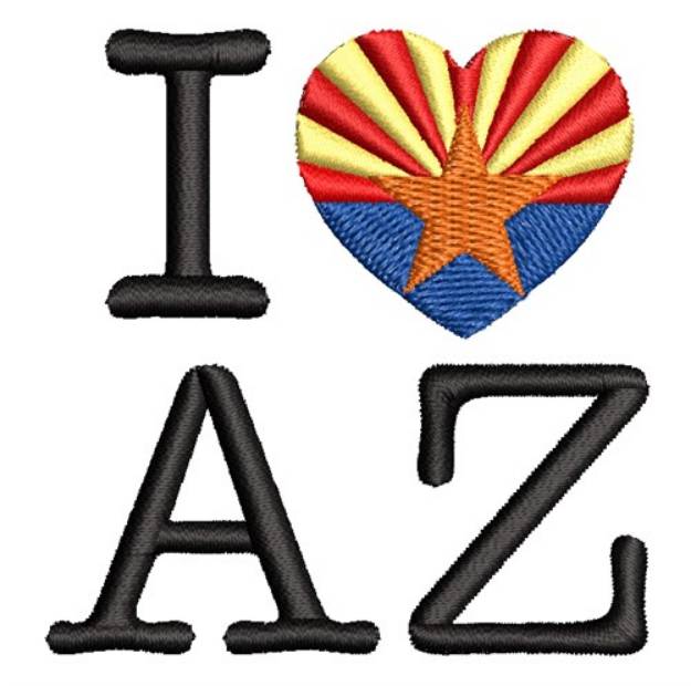 Picture of I Love Arizona Machine Embroidery Design