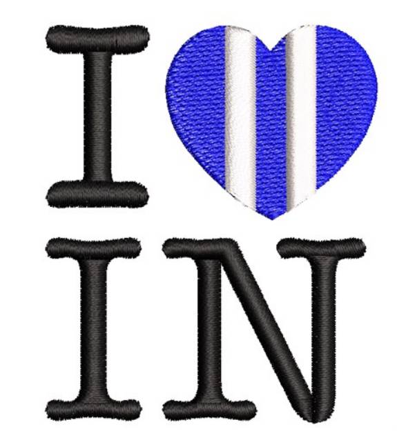 Picture of I Love Indiana Machine Embroidery Design