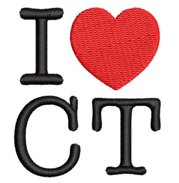 Picture of I Love Connecticuit Machine Embroidery Design