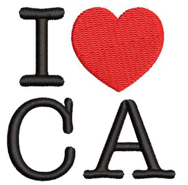 Picture of I Love California Machine Embroidery Design