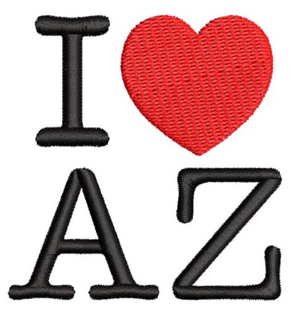 Picture of I Love Arizona Machine Embroidery Design