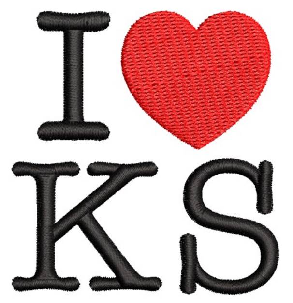 Picture of I Love Kansas Machine Embroidery Design