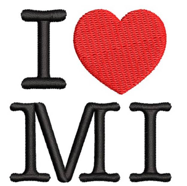 Picture of I Love MIchigan Machine Embroidery Design