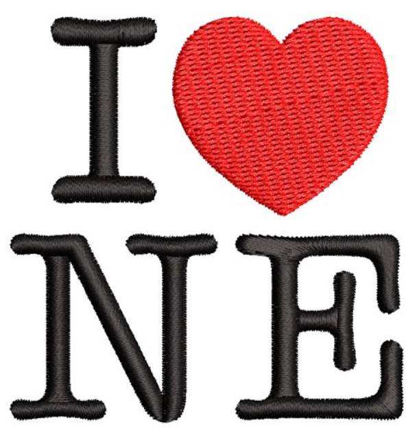 Picture of I Love Nebraska Machine Embroidery Design