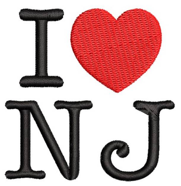 Picture of I Love New Jersey Machine Embroidery Design