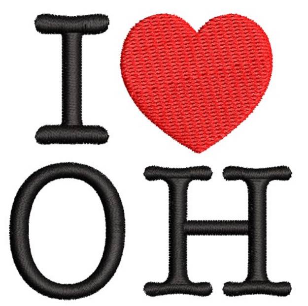 Picture of I Love Ohio Machine Embroidery Design